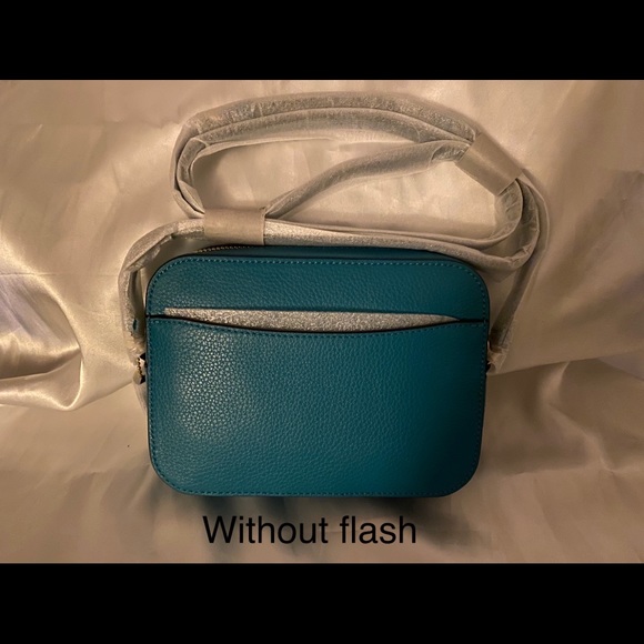 ❌SOLD❌ Coach 87734 Mini Camera Bag Pebble Leather Crossbody Teal - Picture 6 of 11